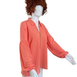 Michael Kors long sleeve peach colored blouse